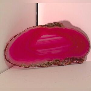Pink Dyed Agate Display Slice
